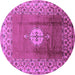 Round Oriental Purple Industrial Rug, urb531pur