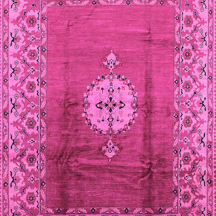 Machine Washable Oriental Pink Industrial Rug, wshurb531pnk