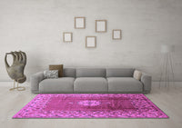 Machine Washable Oriental Purple Industrial Rug, wshurb531pur