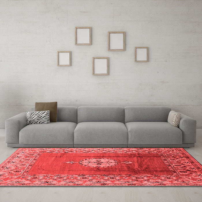 Industrial Red Washable Rugs