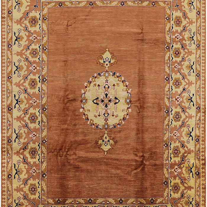 Mid-Century Modern Mahogany Brown Oriental Rug, urb531