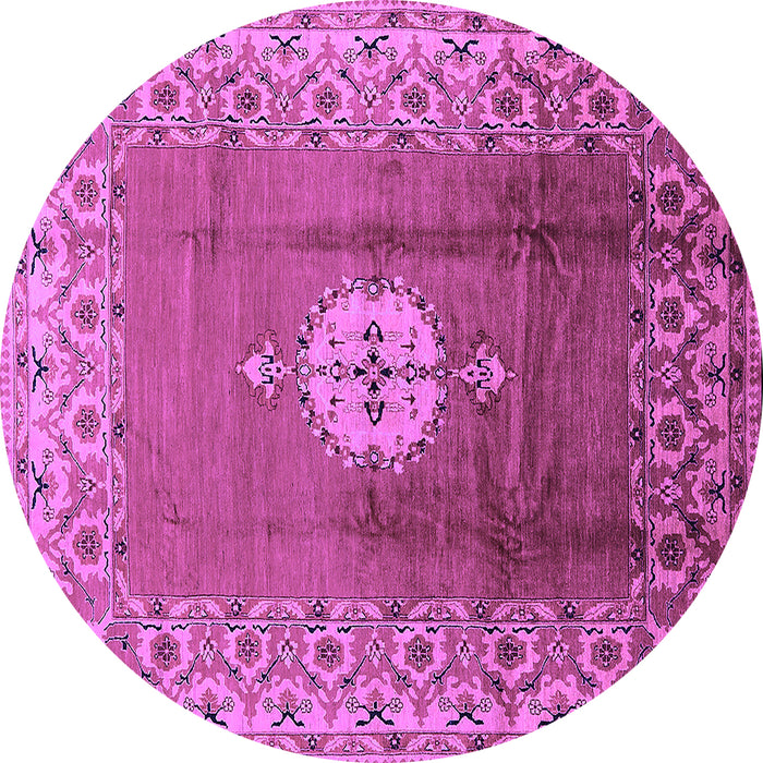 Round Machine Washable Oriental Purple Industrial Area Rugs, wshurb531pur