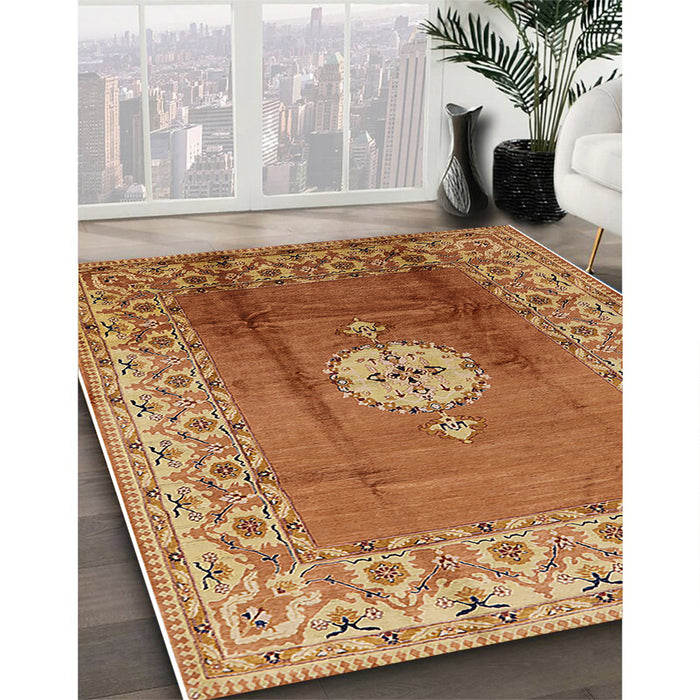 Machine Washable Industrial Modern Mahogany Brown Rug in a Family Room, wshurb531