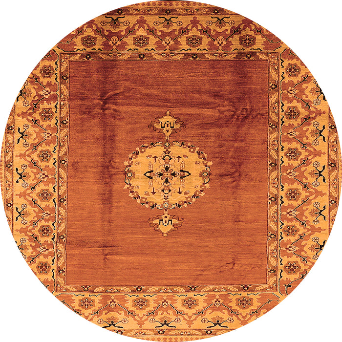 Round Oriental Orange Industrial Rug, urb531org