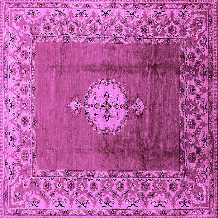 Square Machine Washable Oriental Purple Industrial Area Rugs, wshurb531pur