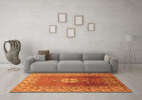 Machine Washable Oriental Orange Industrial Rug, wshurb531org