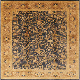 Square Machine Washable Industrial Modern Orange Rug, wshurb532