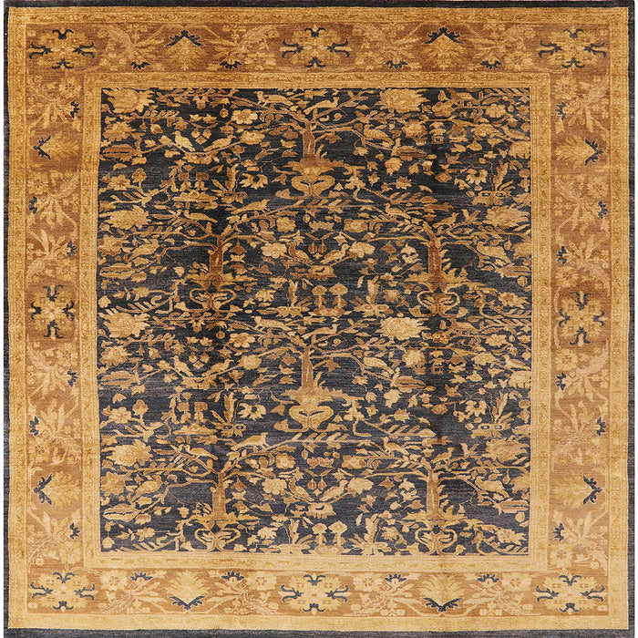 Square Machine Washable Industrial Modern Orange Rug, wshurb532