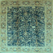 Square Oriental Light Blue Traditional Rug, urb532lblu