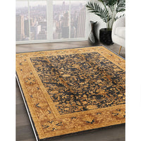 Mid-Century Modern Orange Oriental Rug, urb532