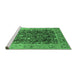 Sideview of Machine Washable Oriental Emerald Green Traditional Area Rugs, wshurb532emgrn