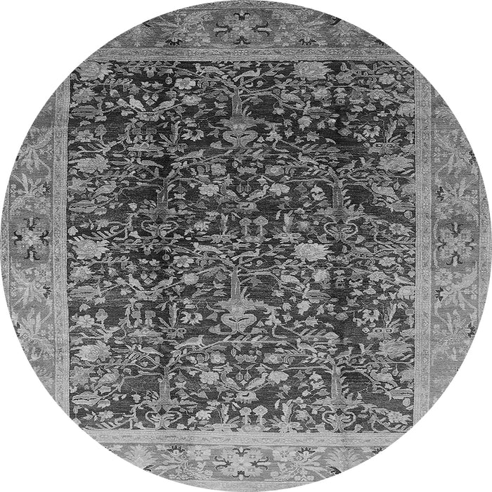 Round Oriental Gray Traditional Rug, urb532gry