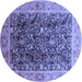 Round Oriental Blue Traditional Rug, urb532blu