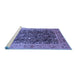 Sideview of Machine Washable Oriental Blue Traditional Rug, wshurb532blu