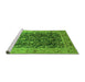 Sideview of Machine Washable Oriental Green Traditional Area Rugs, wshurb532grn