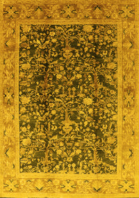 Oriental Yellow Traditional Rug, urb532yw