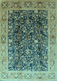 Oriental Light Blue Traditional Rug, urb532lblu