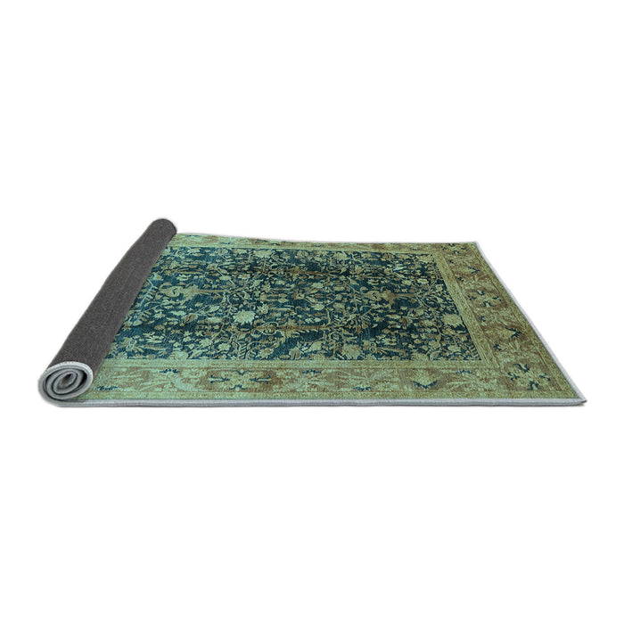 Sideview of Oriental Light Blue Traditional Rug, urb532lblu