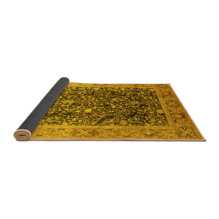 Sideview of Oriental Yellow Traditional Rug, urb532yw