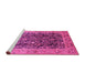 Sideview of Machine Washable Oriental Pink Traditional Rug, wshurb532pnk