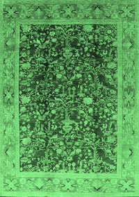 Oriental Emerald Green Traditional Rug, urb532emgrn