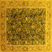 Square Oriental Yellow Traditional Rug, urb532yw