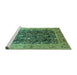 Sideview of Machine Washable Oriental Turquoise Traditional Area Rugs, wshurb532turq