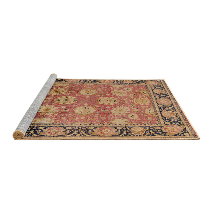 Sideview of Machine Washable Industrial Modern Brown Sand Brown Rug, wshurb533