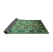 Sideview of Oriental Turquoise Traditional Rug, urb533turq