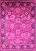 Machine Washable Oriental Pink Traditional Rug, wshurb533pnk