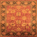 Square Machine Washable Oriental Orange Traditional Area Rugs, wshurb533org