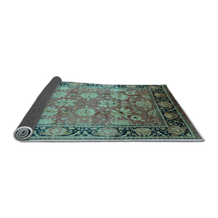 Sideview of Oriental Light Blue Traditional Rug, urb533lblu