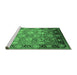 Sideview of Machine Washable Oriental Emerald Green Traditional Area Rugs, wshurb533emgrn