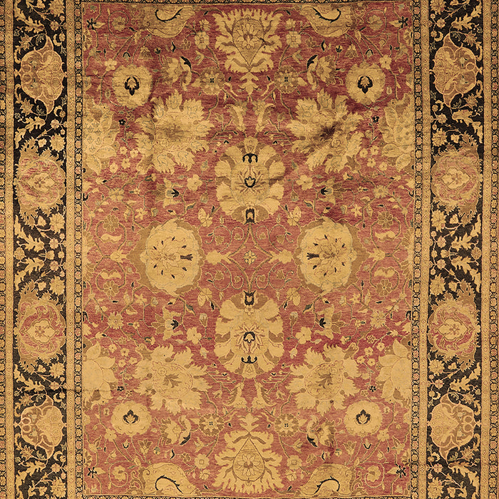 Machine Washable Oriental Brown Traditional Rug, wshurb533brn