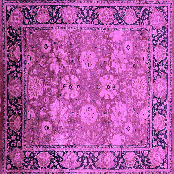 Square Machine Washable Oriental Purple Traditional Area Rugs, wshurb533pur