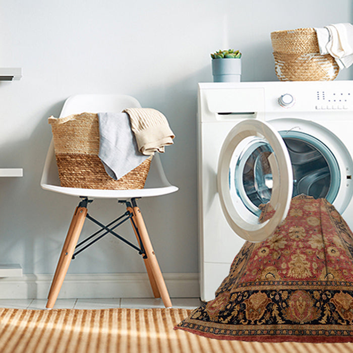 Machine Washable Industrial Modern Brown Sand Brown Rug in a Washing Machine, wshurb533