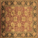 Square Machine Washable Oriental Brown Traditional Rug, wshurb533brn