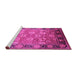 Sideview of Machine Washable Oriental Pink Traditional Rug, wshurb533pnk