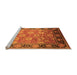 Sideview of Machine Washable Oriental Orange Traditional Area Rugs, wshurb533org