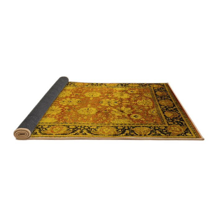 Sideview of Oriental Yellow Traditional Rug, urb533yw