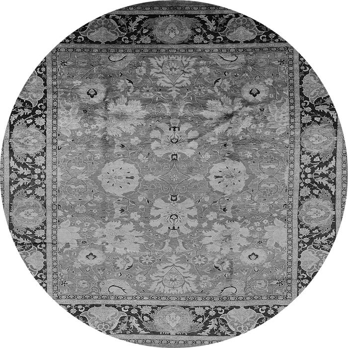 Round Oriental Gray Traditional Rug, urb533gry