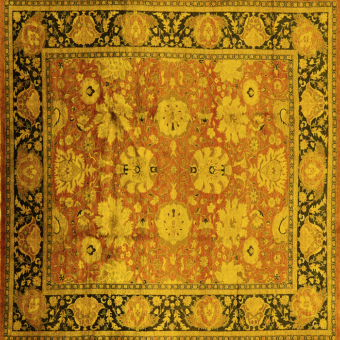 Square Oriental Yellow Traditional Rug, urb533yw
