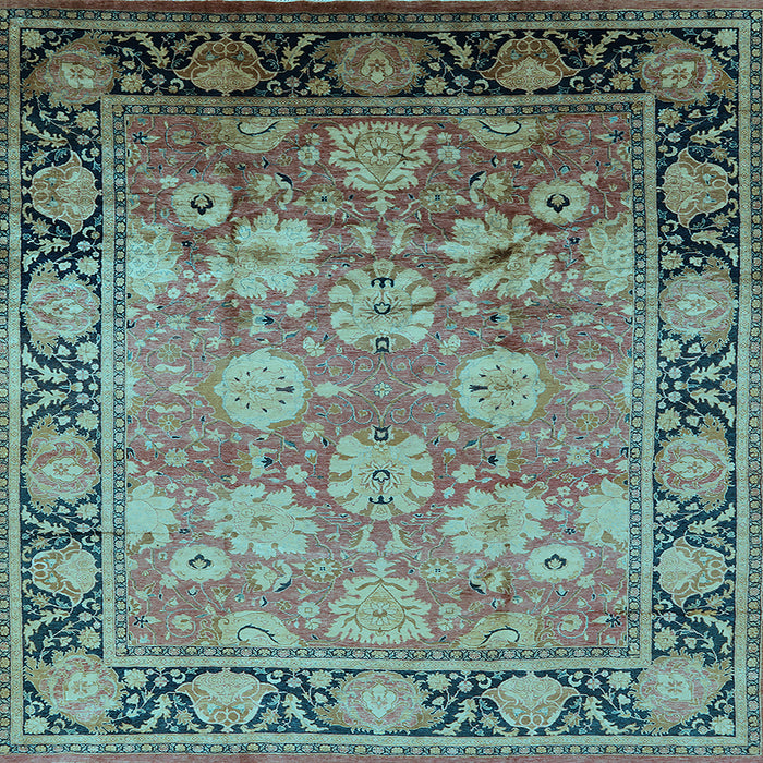 Square Oriental Light Blue Traditional Rug, urb533lblu