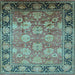 Square Oriental Light Blue Traditional Rug, urb533lblu
