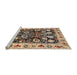 Sideview of Machine Washable Industrial Modern Bakers Brown Rug, wshurb534