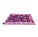 Sideview of Machine Washable Oriental Pink Traditional Rug, wshurb534pnk