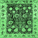 Square Oriental Emerald Green Traditional Rug, urb534emgrn