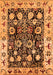 Machine Washable Oriental Orange Traditional Area Rugs, wshurb534org