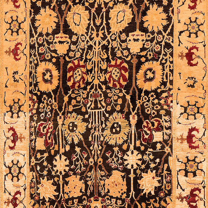 Machine Washable Oriental Orange Traditional Area Rugs, wshurb534org