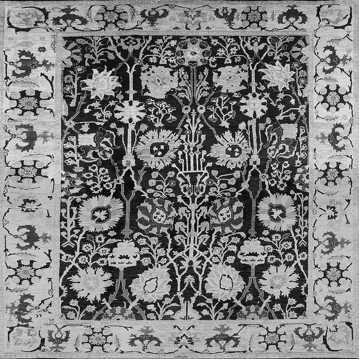 Square Oriental Gray Traditional Rug, urb534gry